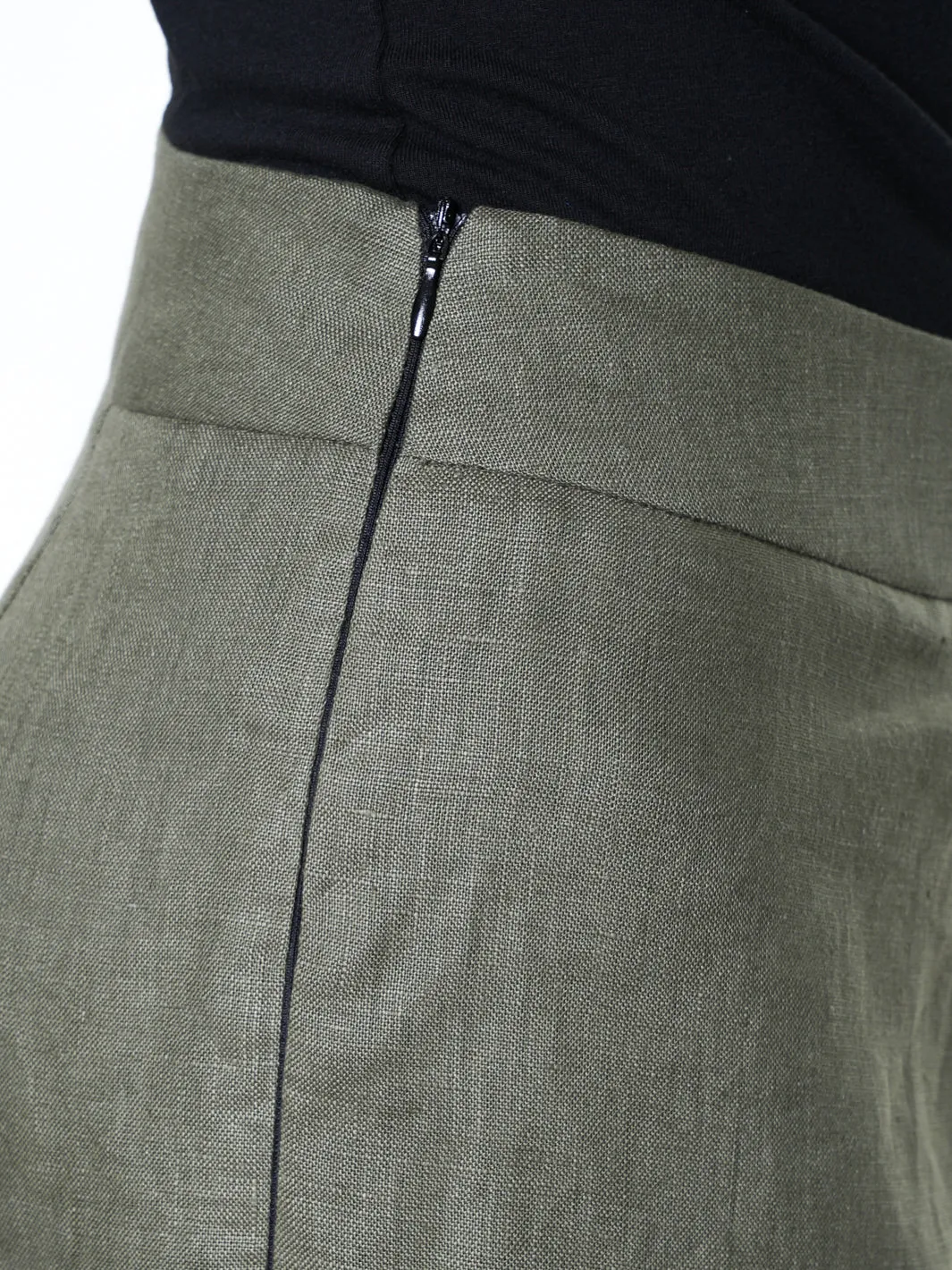 Loose Linen Pants In Khaki