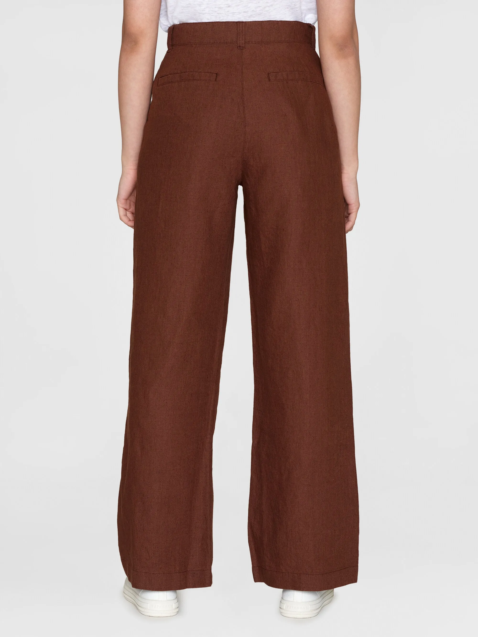 Loose natural linen pants - Tiramisu