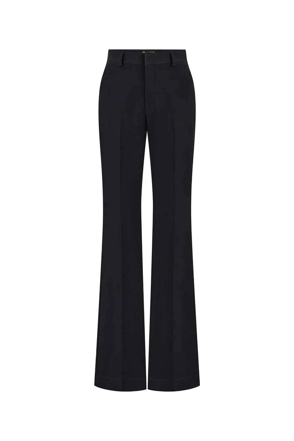 Luxe Straight Side Pocket Poly Silk Floor Length Pants