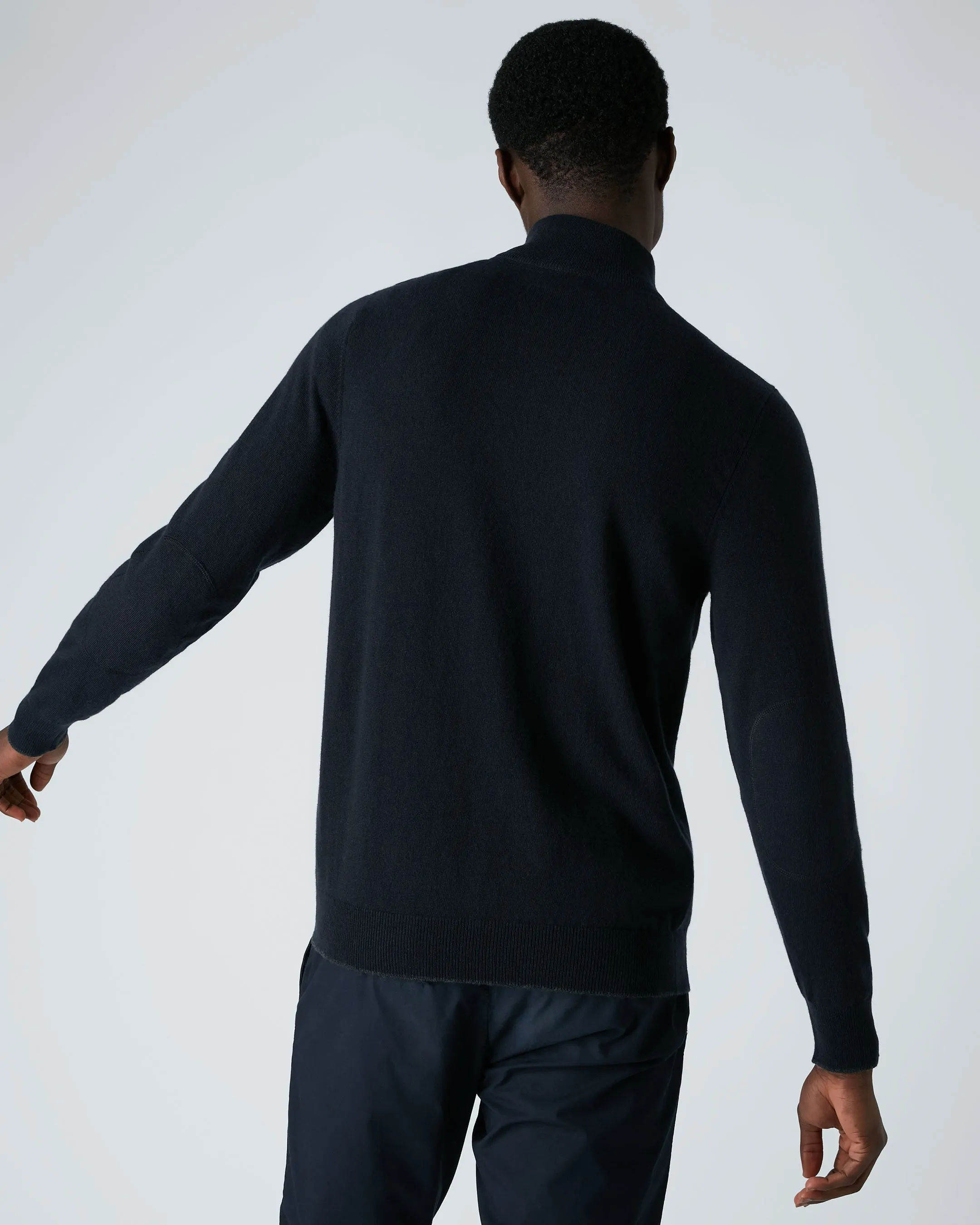 Men's Carnaby Half Zip Cashmere Jumper Navy Blue