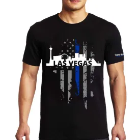 Men's T-Shirt, Thin Blue Line Las Vegas Skyline