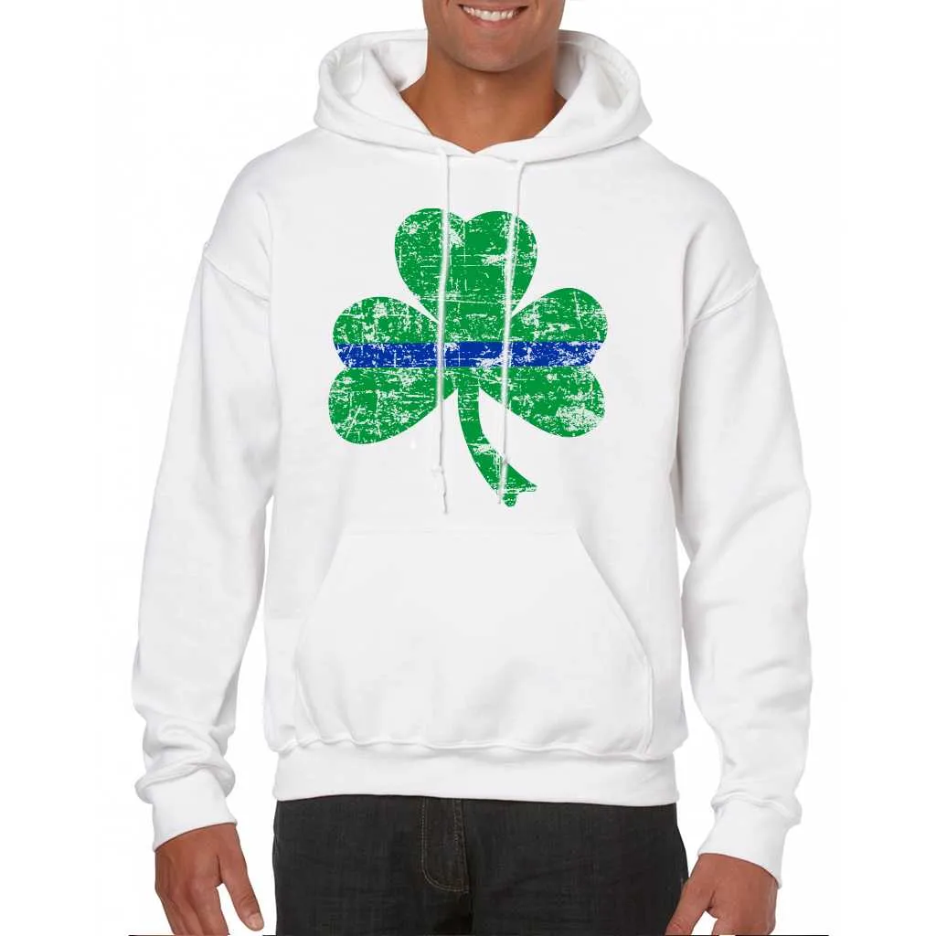 Men's Thin Blue Line St. Patrick's Shamrock Hoodie