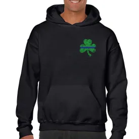 Men's Thin Blue Line St. Patrick's, Small Logo Shamrock Hoodie