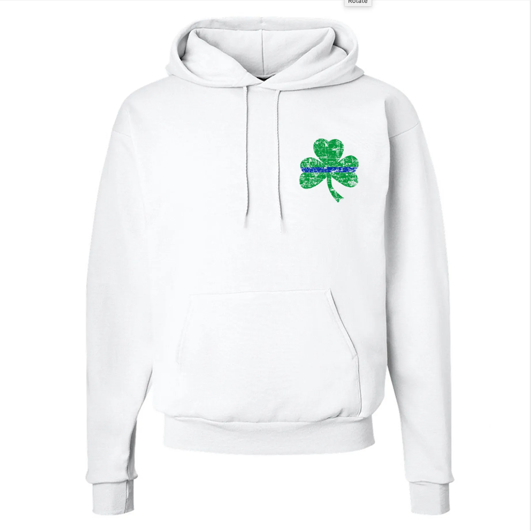 Men's Thin Blue Line St. Patrick's, Small Logo Shamrock Hoodie