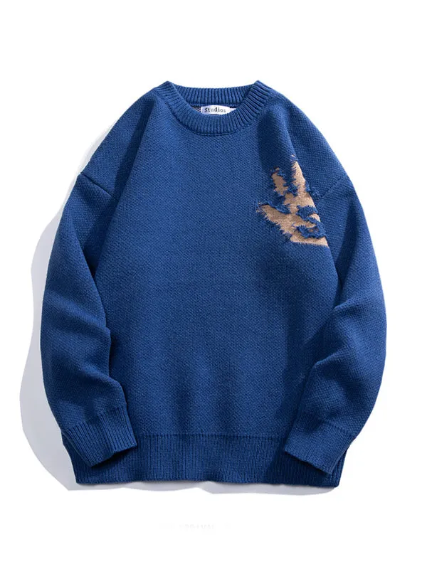 Men's Vintage Loose Ripped Knitted Sweater