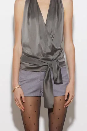 MILAN TOP PEWTER SILK