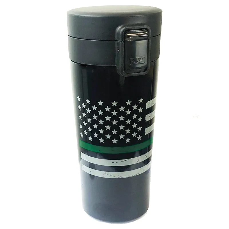 Military - Thin Green Line American Flag Coffee, Vacuum Tumbler