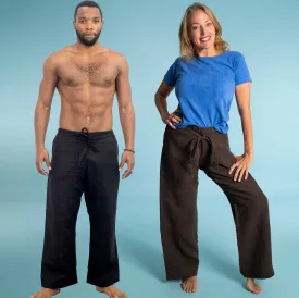 MORIO 100% Organic Hemp Karate Gi Ninja Pants (Elastic-Free; Unisex; OC Thread Option, 100% Biodegradable)