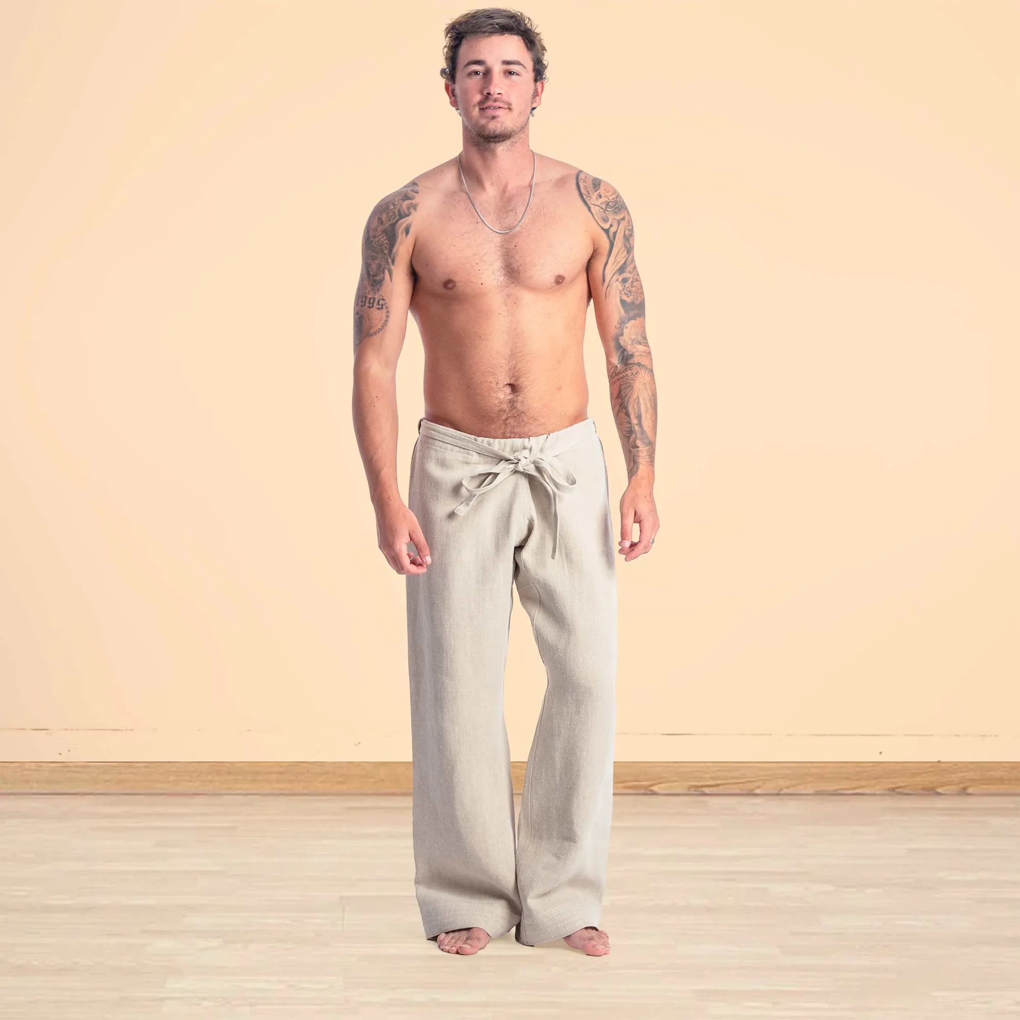 MORIO 100% Organic Hemp Karate Gi Ninja Pants (Elastic-Free; Unisex; OC Thread Option, 100% Biodegradable)