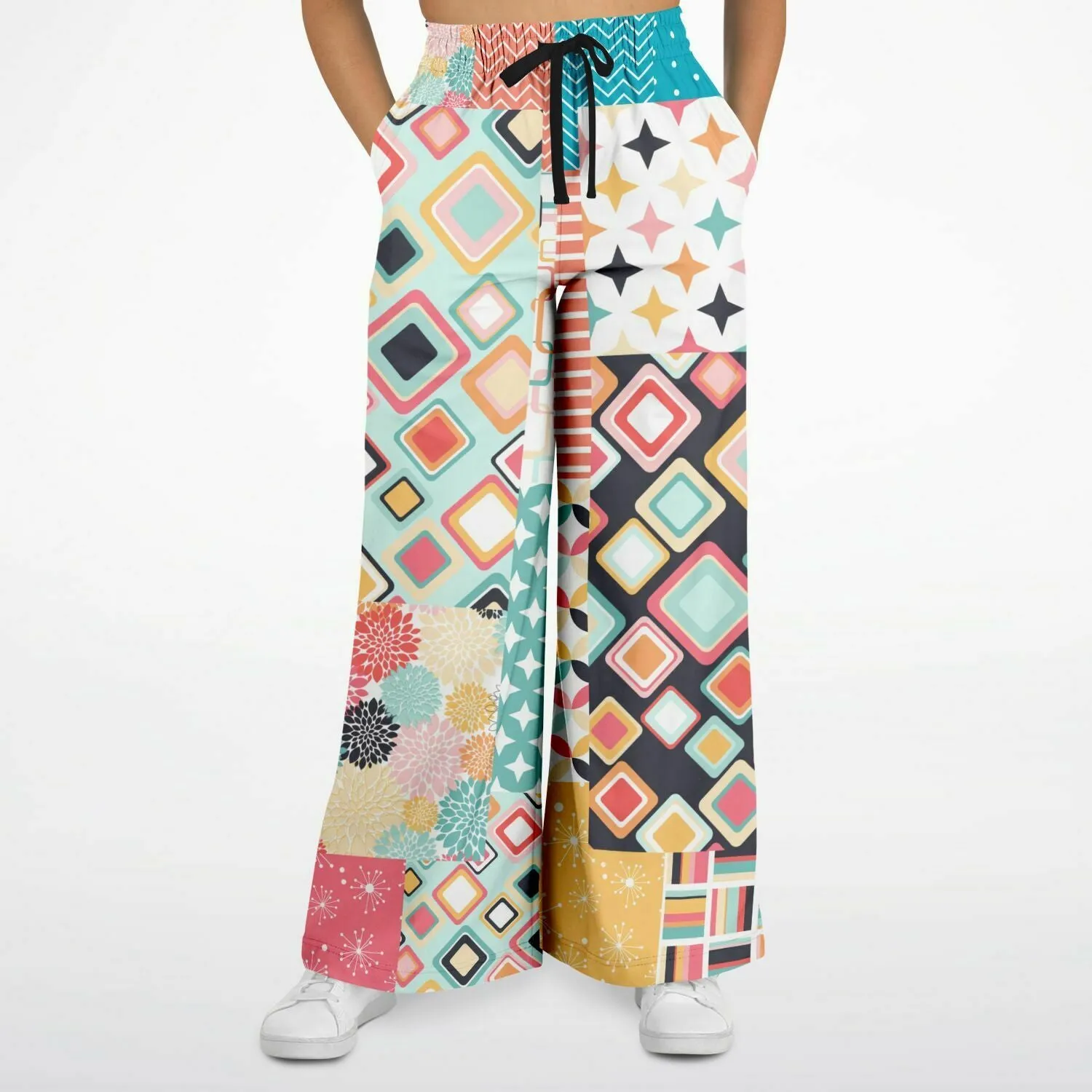 Old Miami Geometric Trefoil Eco-Poly Wide Leg Pants