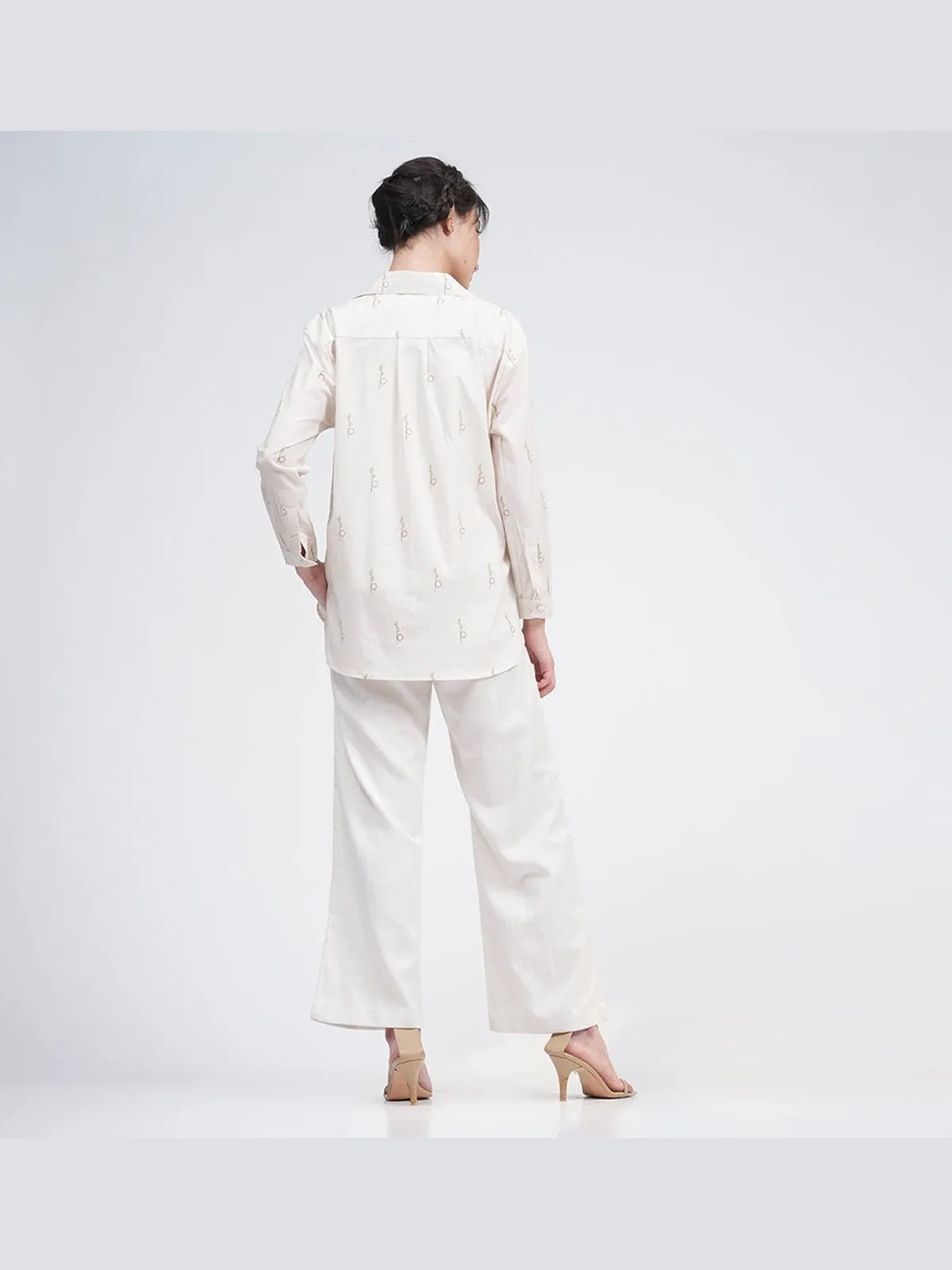 Organic Cotton Block Printed Jessica Shirt with Trousers Co-ords Set