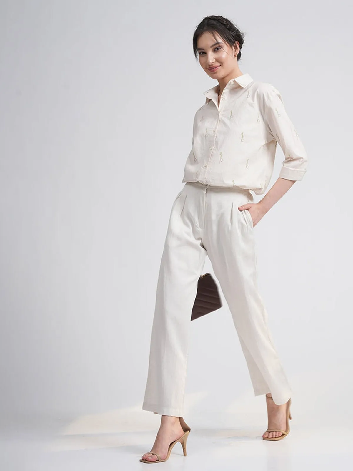 Organic Cotton Block Printed Jessica Shirt with Trousers Co-ords Set