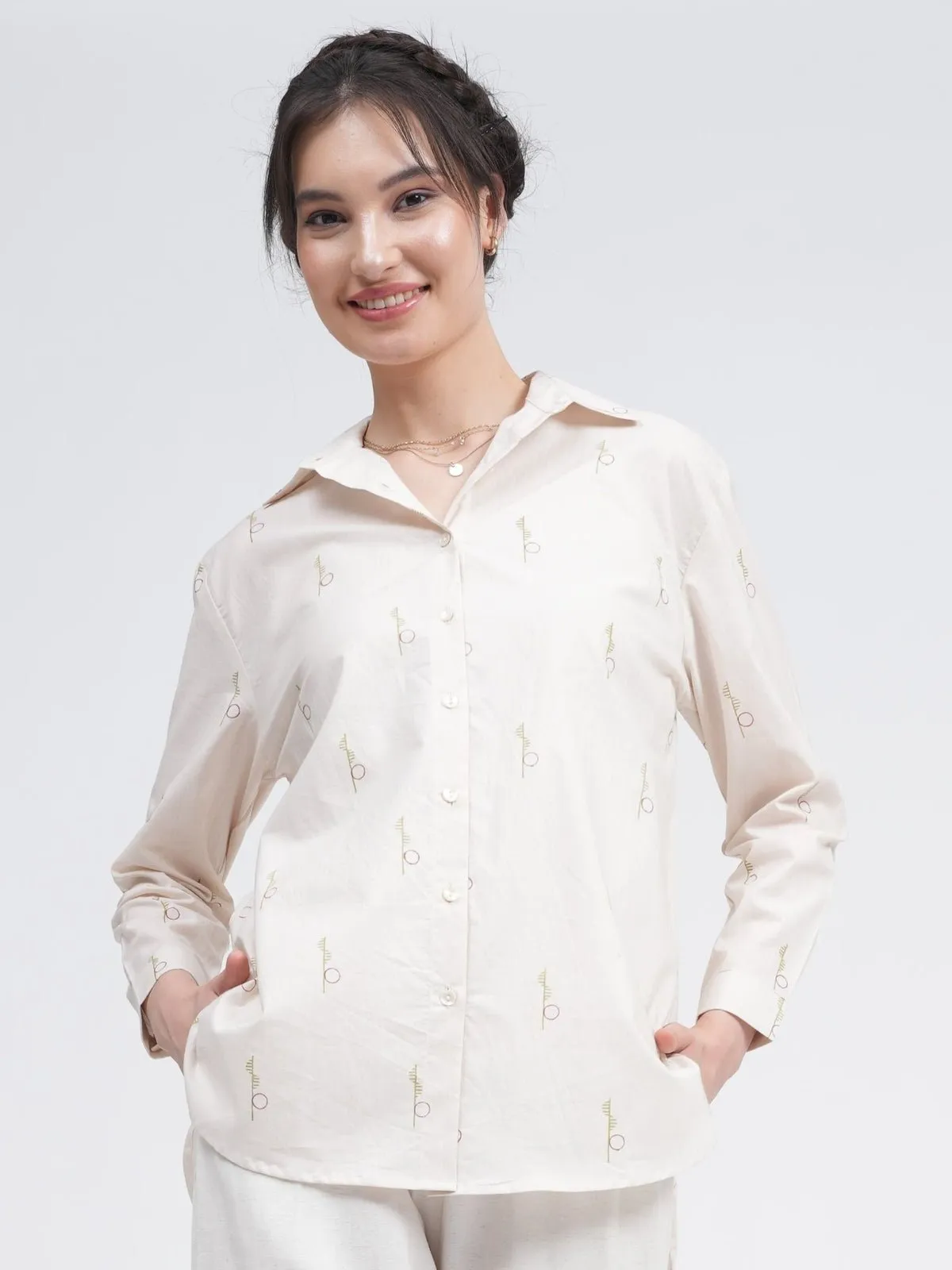 Organic Cotton Block Printed Jessica Shirt with Trousers Co-ords Set