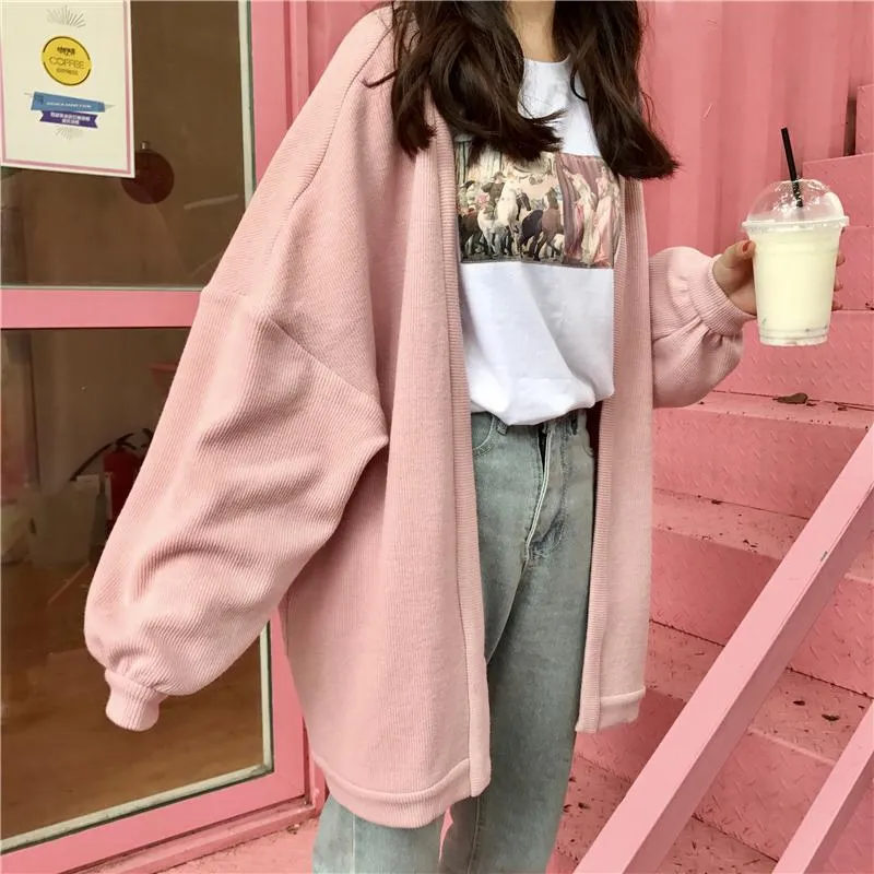 Oversized Pastel Aesthetic Knitted Cardigan