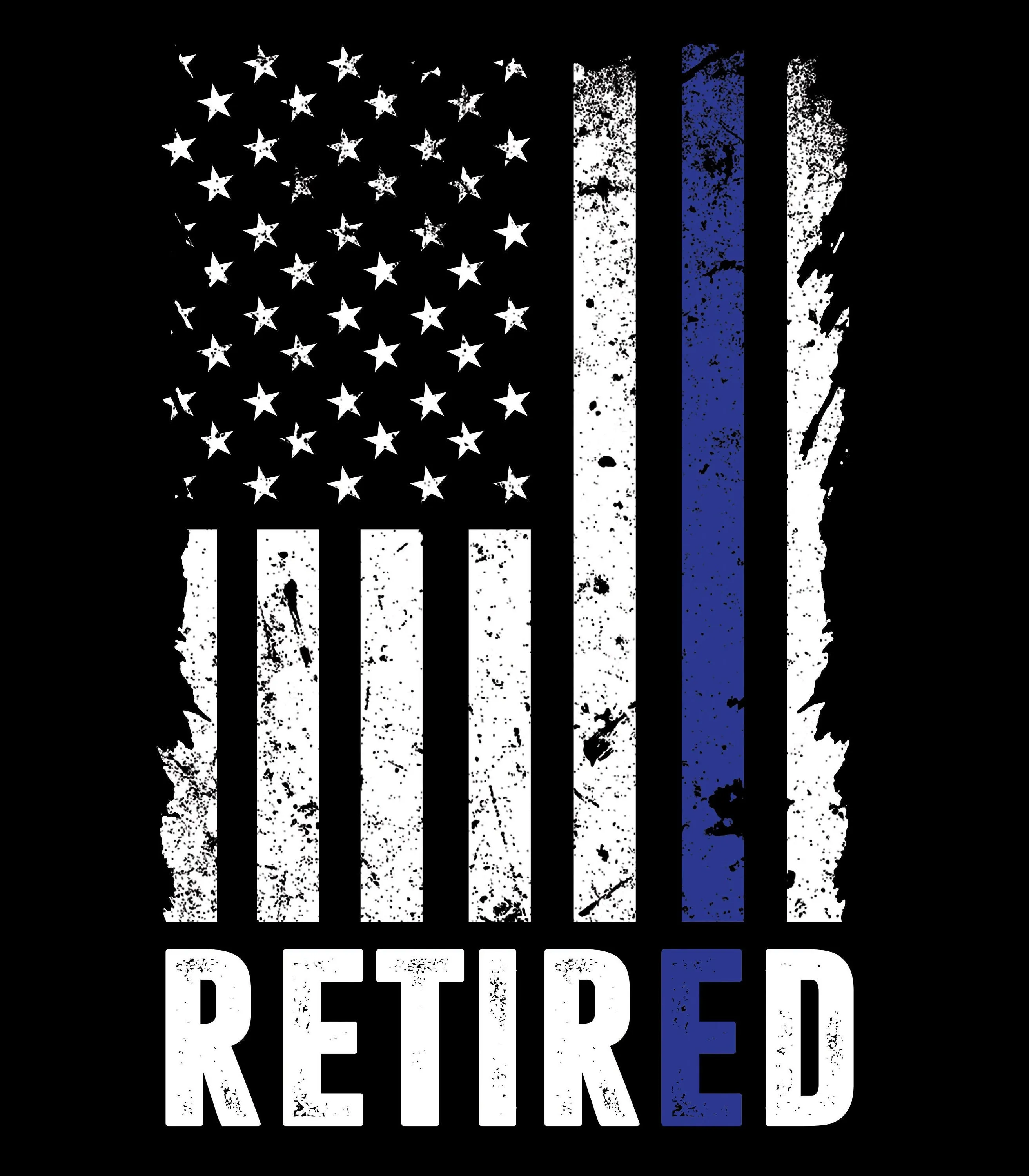 Personalized Retired Police Officer American Flag Hoodie | Thin Blue Line Retirement USA Flag Hoodie | Custom Hoodie | Unisex Hoodie