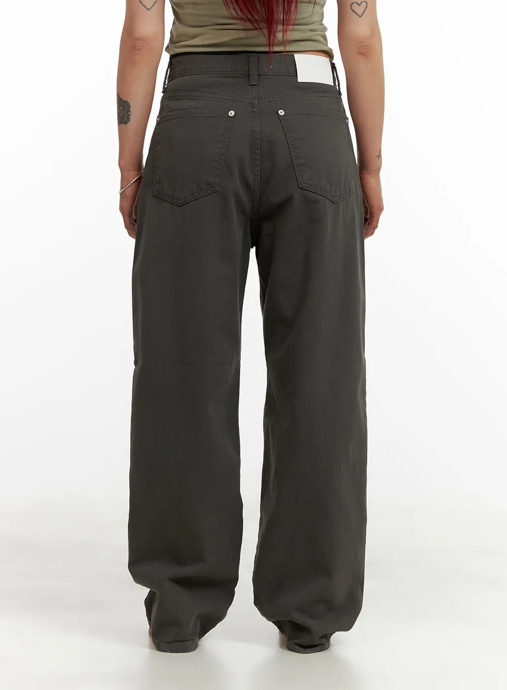 Pintuck Cotton Wide Leg Pants CY430