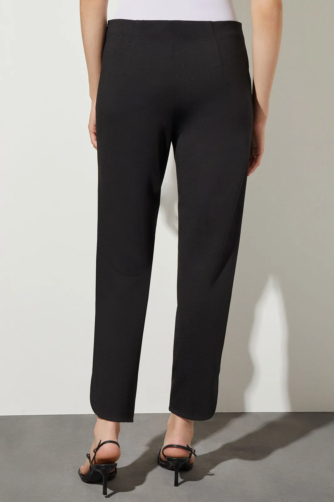 Plus Size Stretch Ponte Straight-Leg Ankle Pants