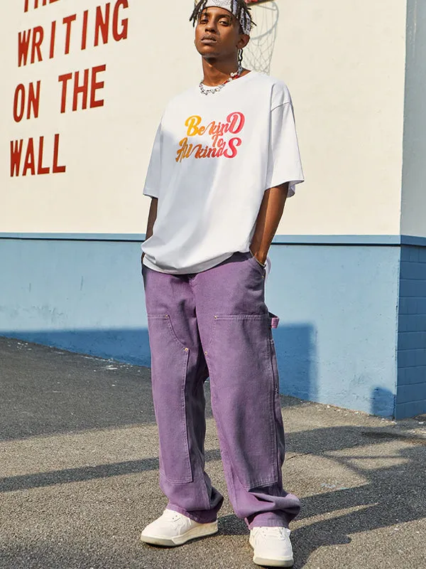 Purple Straight Leg Cargo Pants