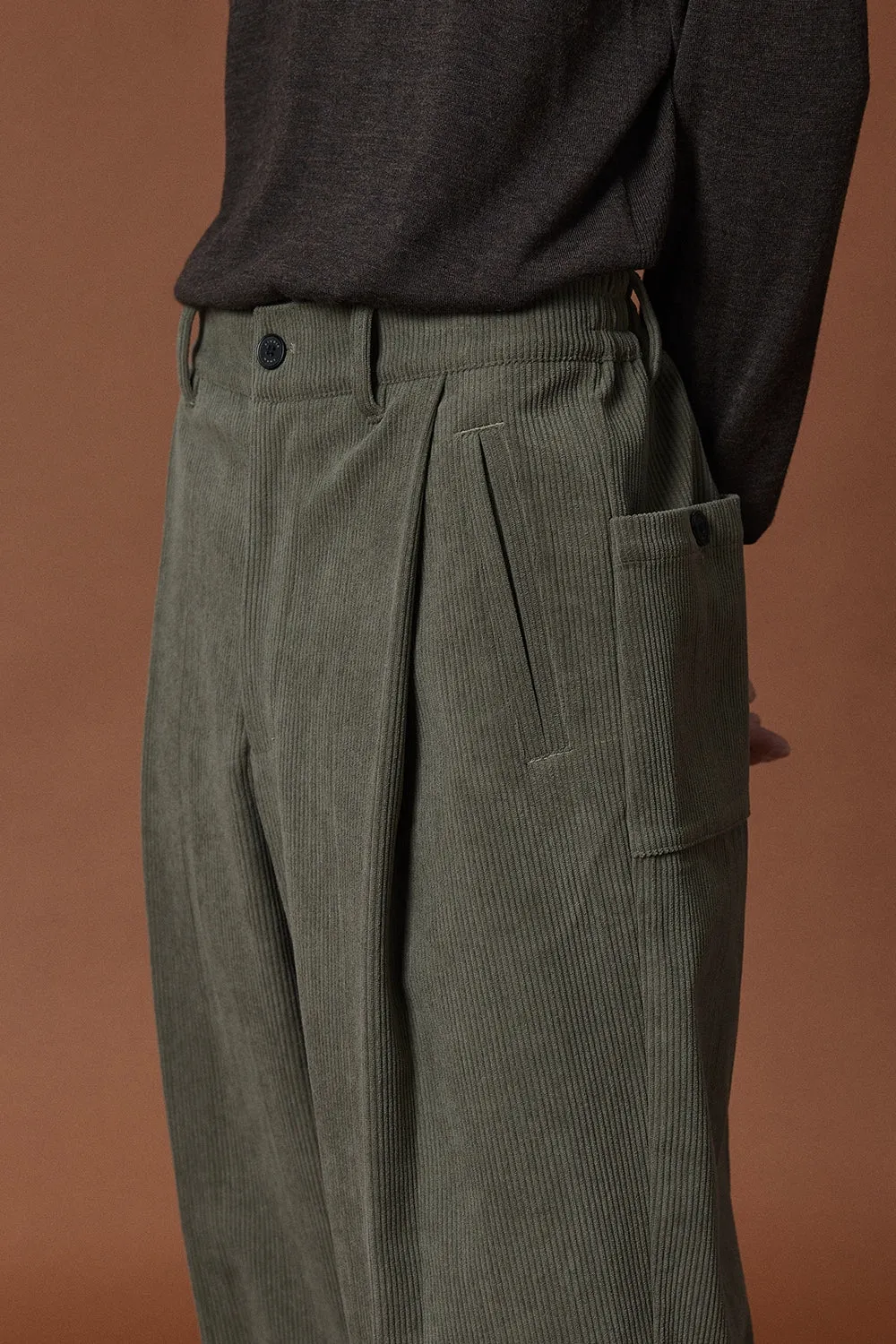 Relaxed Wide-Leg Slightly Stretchy Cropped Pants