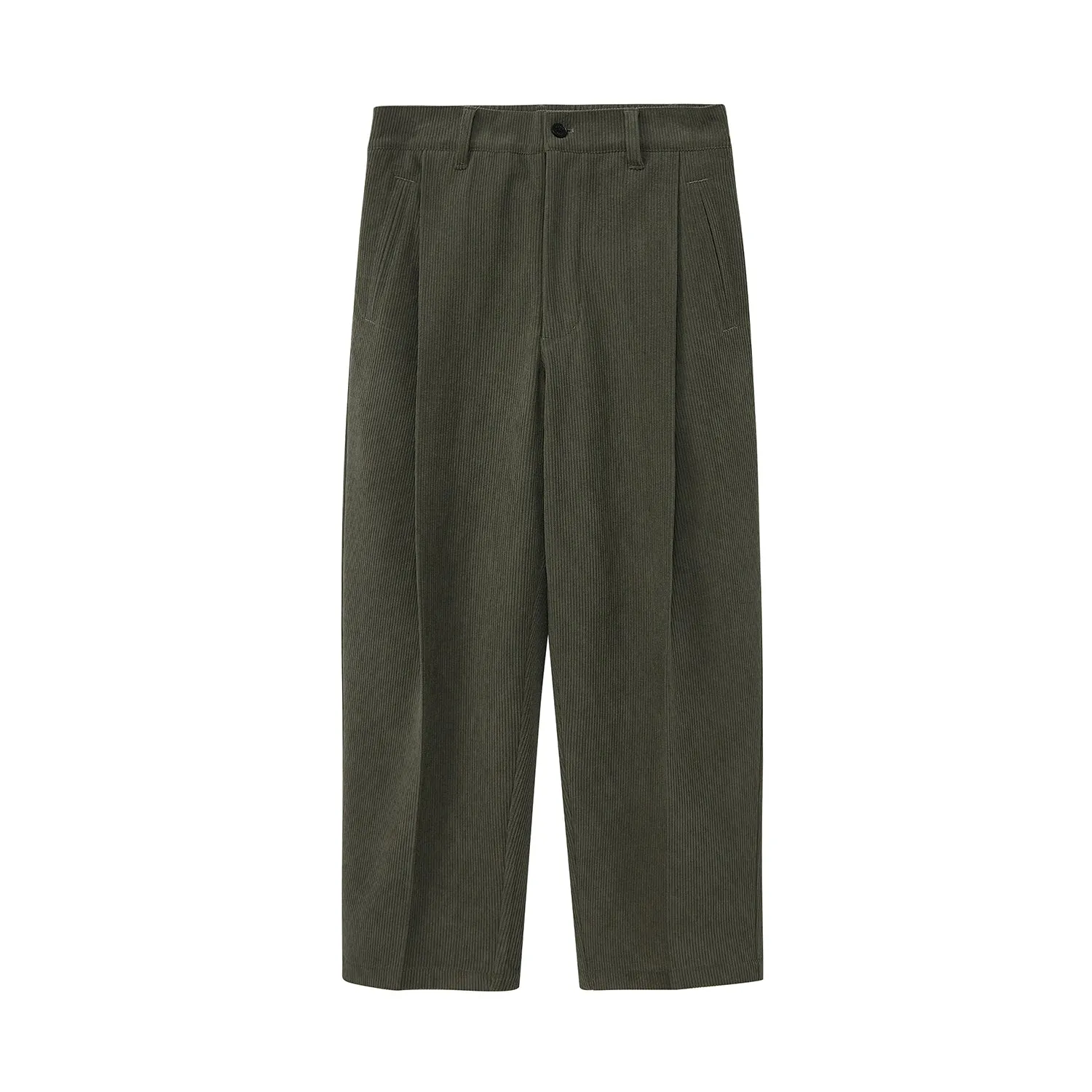 Relaxed Wide-Leg Slightly Stretchy Cropped Pants