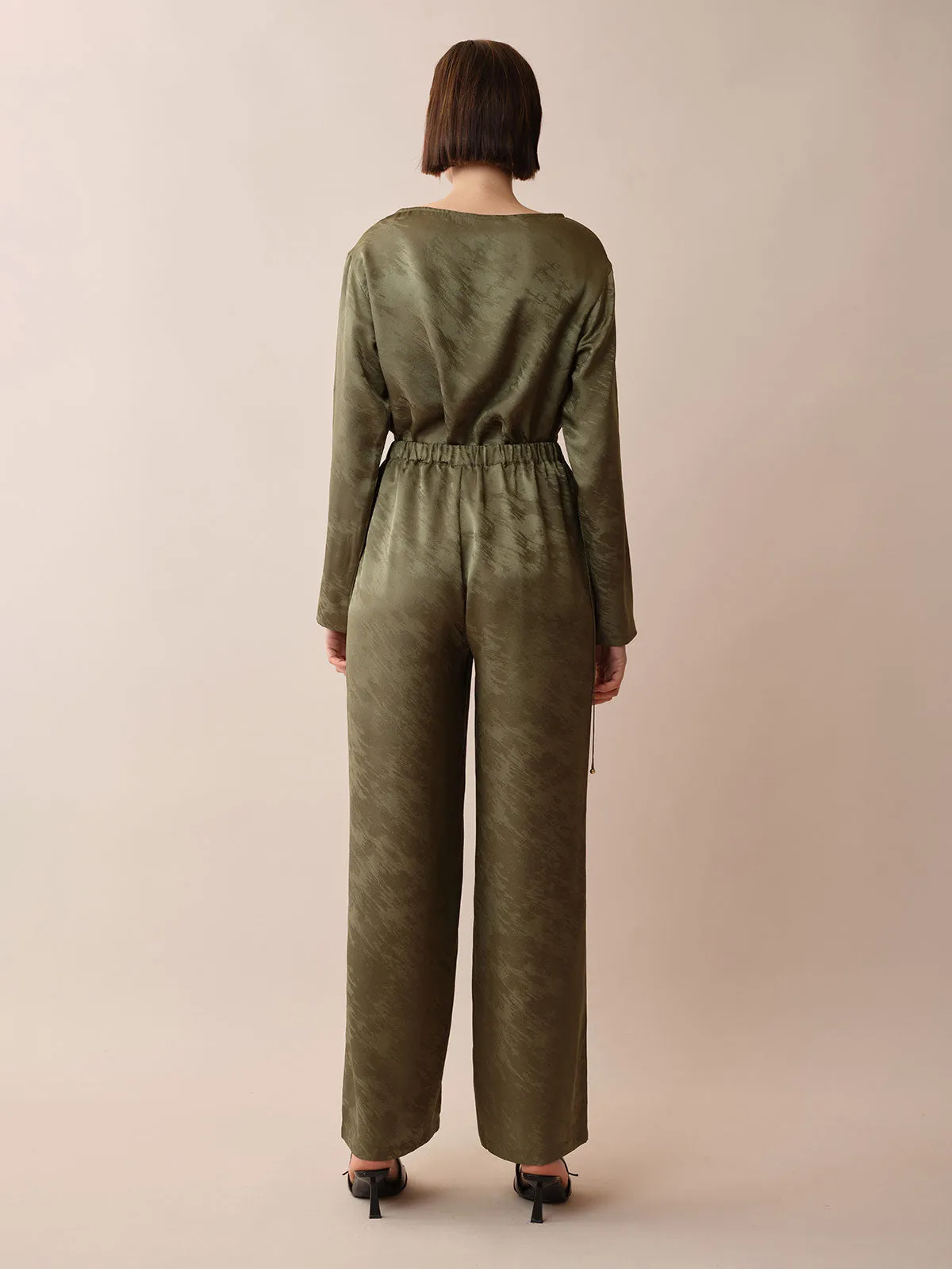 SILKINC Silk Jacquard Pants