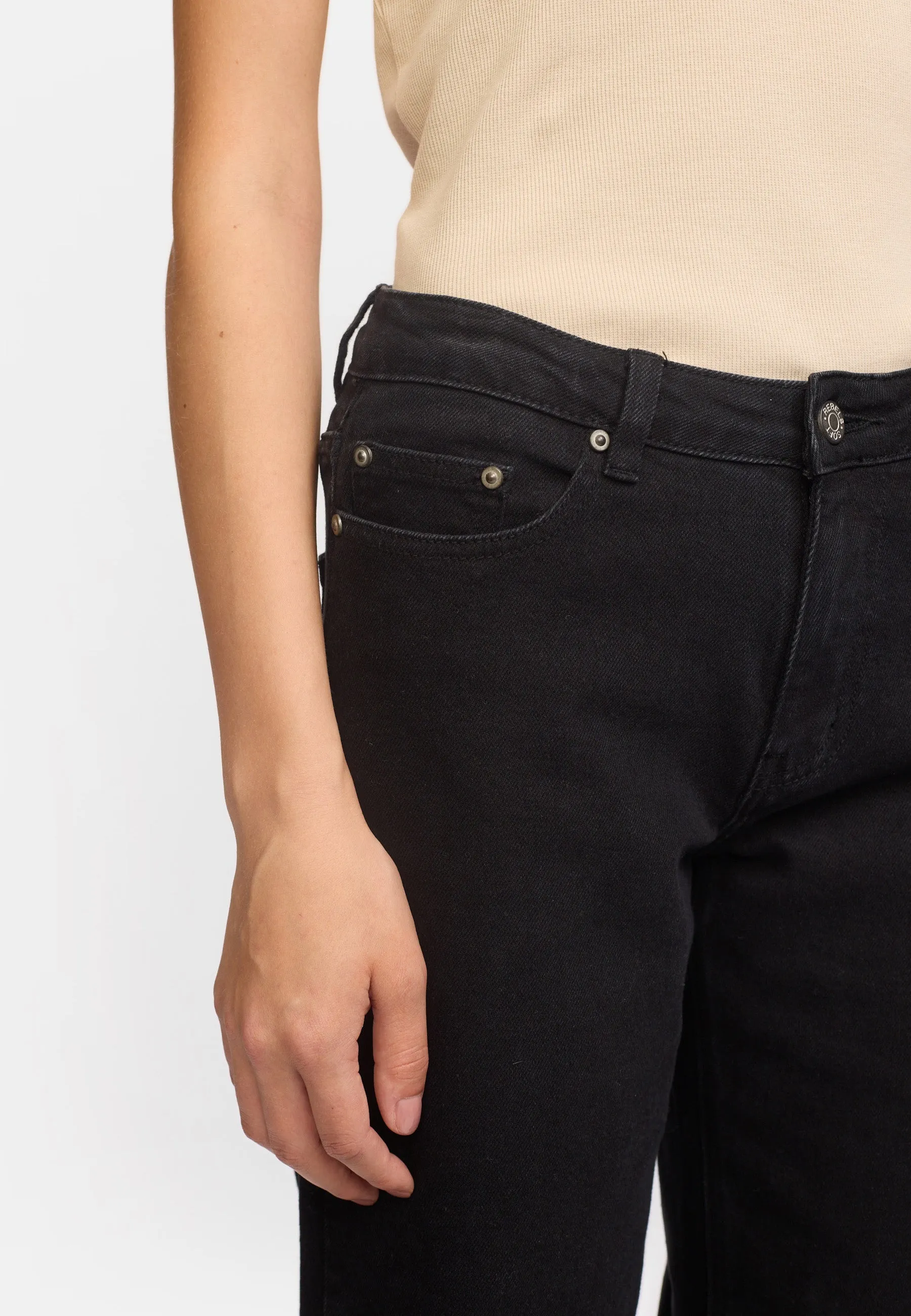 SRWilla Midwaist Wide Jeans - Black