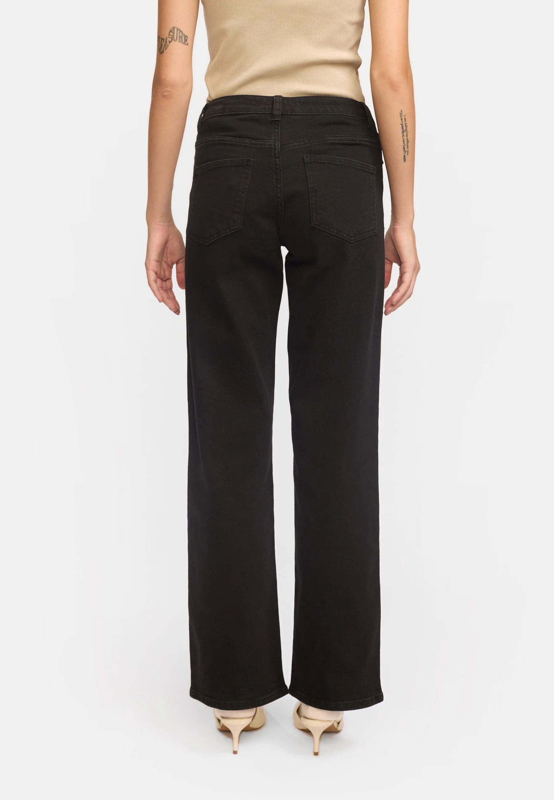 SRWilla Midwaist Wide Jeans - Black