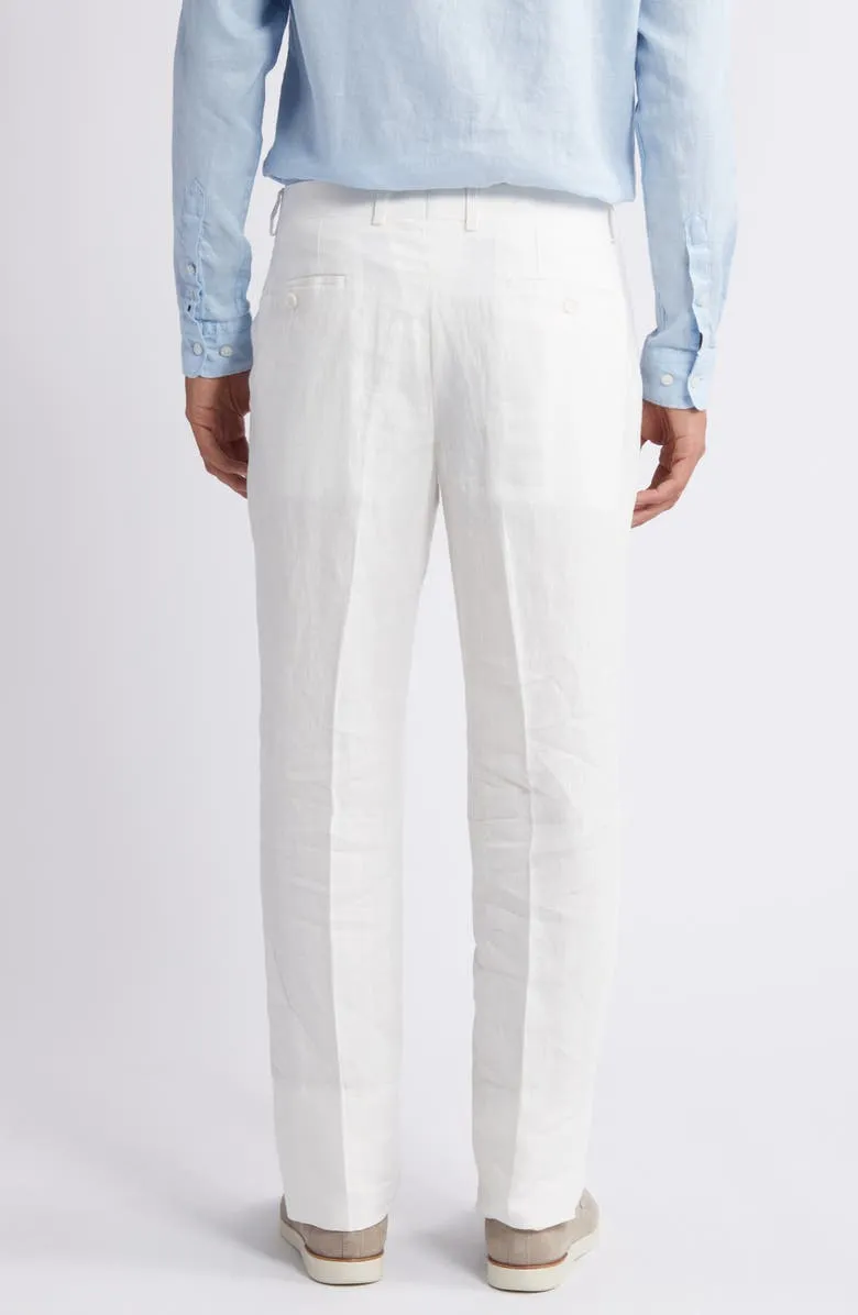 Summer White Linen Casual Men's Pants