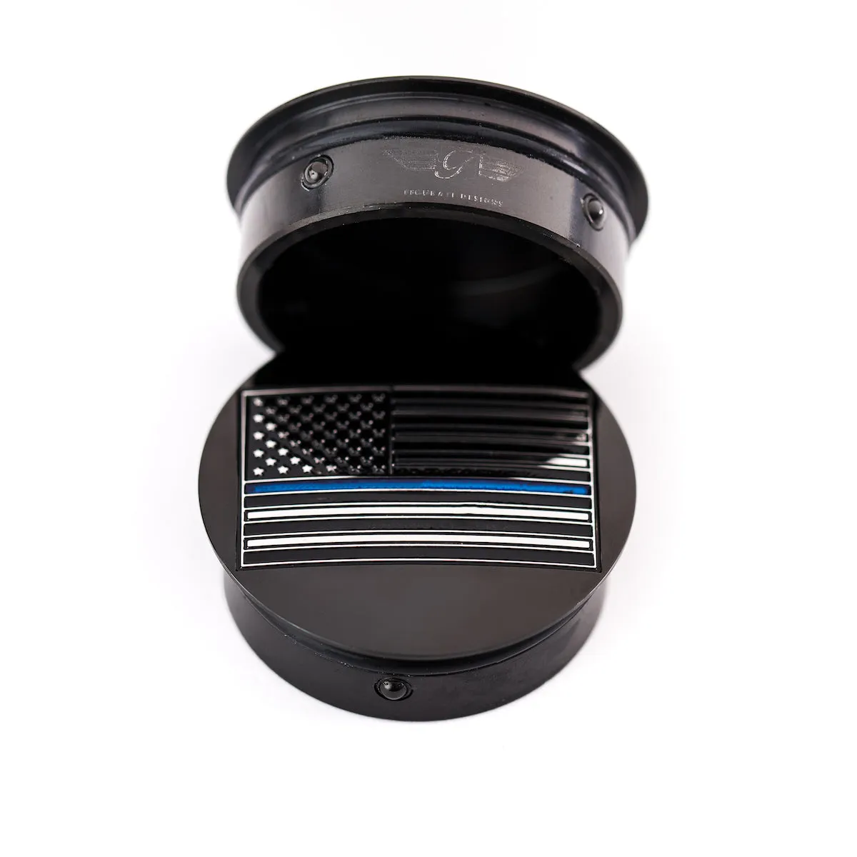 Swing Arm Cover/Plug For Harley-Davidson Touring Models - Thin Blue Line Flag