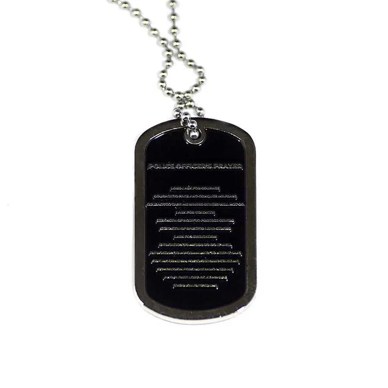 Thin Blue Line Flag - Officer's Prayer - Dog Tag