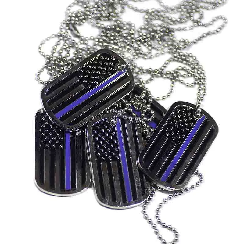 Thin Blue Line Flag - Officer's Prayer - Dog Tag