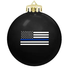 Thin Blue Line Ornament, Available in Black & White