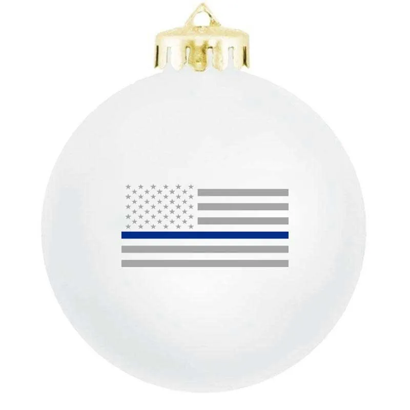 Thin Blue Line Ornament, Available in Black & White