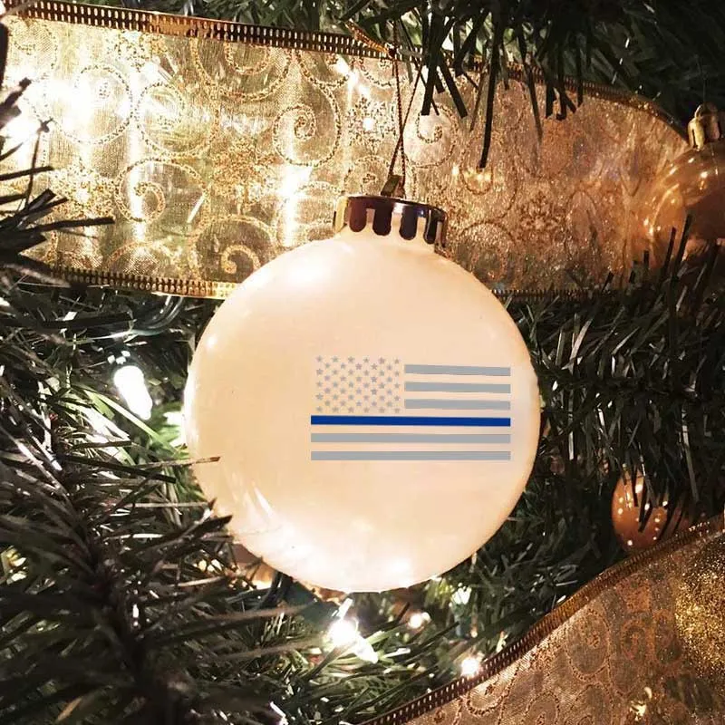 Thin Blue Line Ornament, Available in Black & White