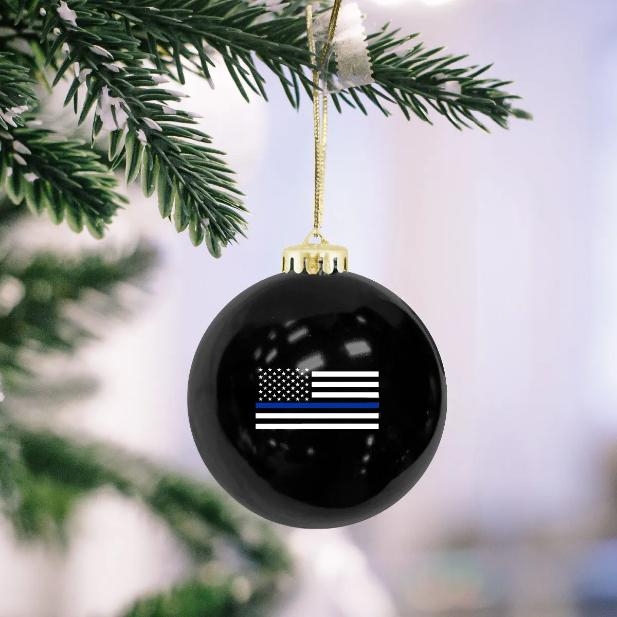 Thin Blue Line Ornament, Available in Black & White