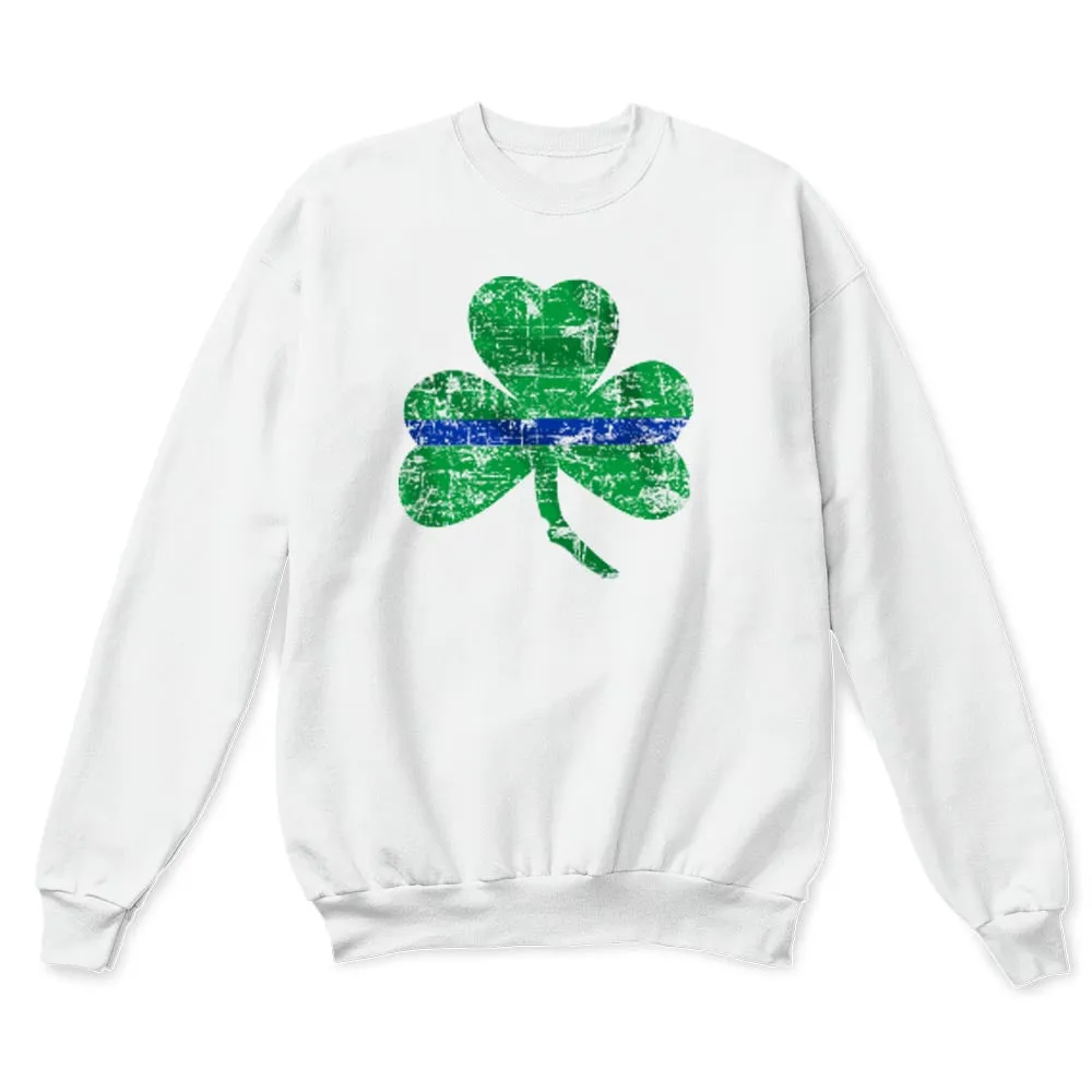 Thin Blue Line St. Patrick's Shamrock Crew Neck Sweatshirt