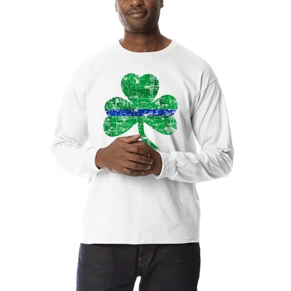 Thin Blue Line St. Patrick's Shamrock Long Sleeve Shirt