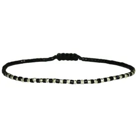 THIN BRACELET IN BLACK & SILVER