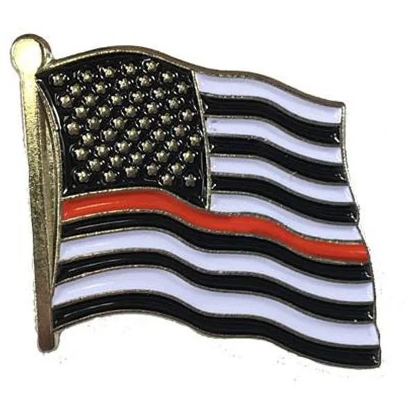 Thin Red Line American Flag Pin