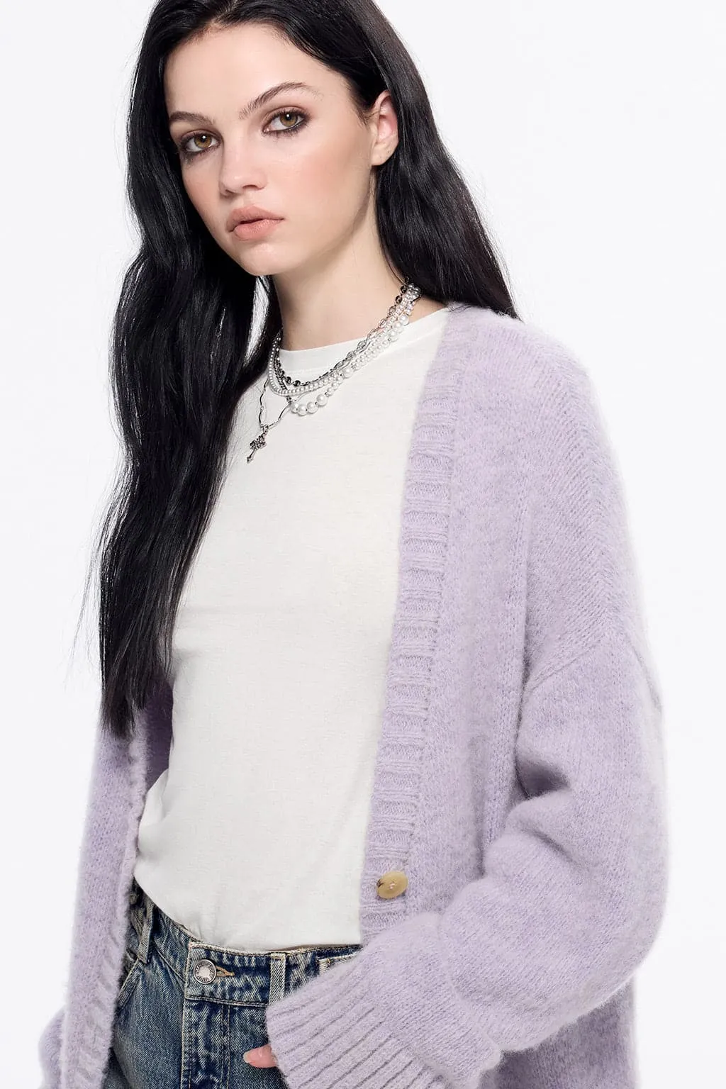 V-Neck Knitted Cardigan