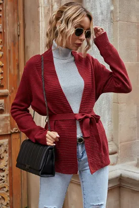 V-neck Loose Lace Knitted Sweater Coat