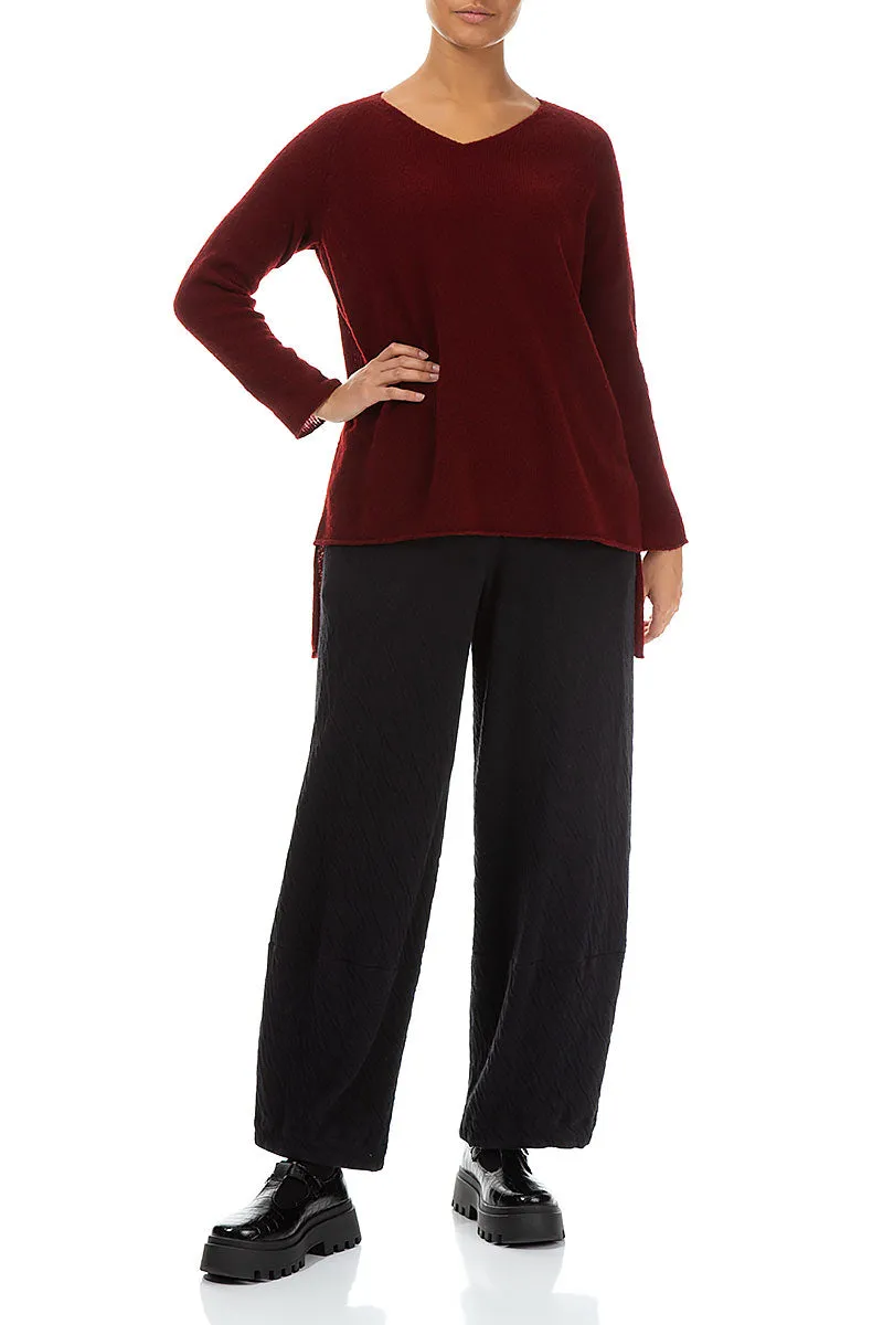 V-Neck Maroon Wool Sweater