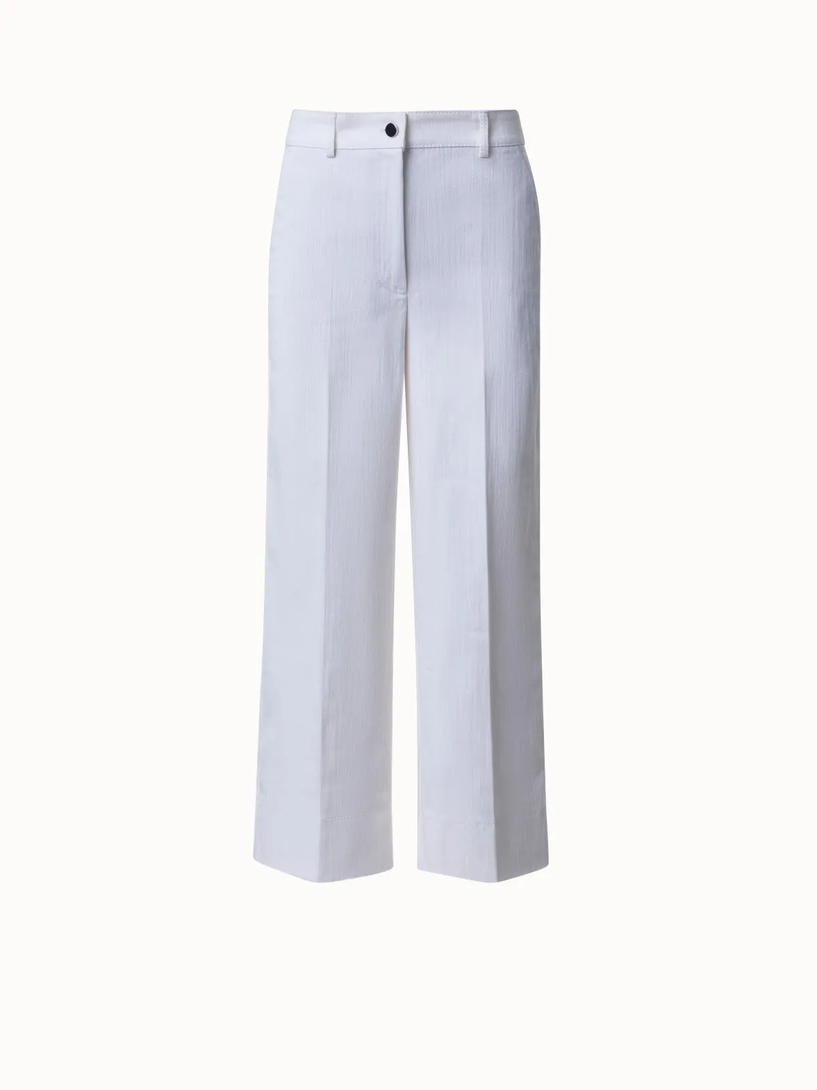 Wide Leg Cotton Denim Pants