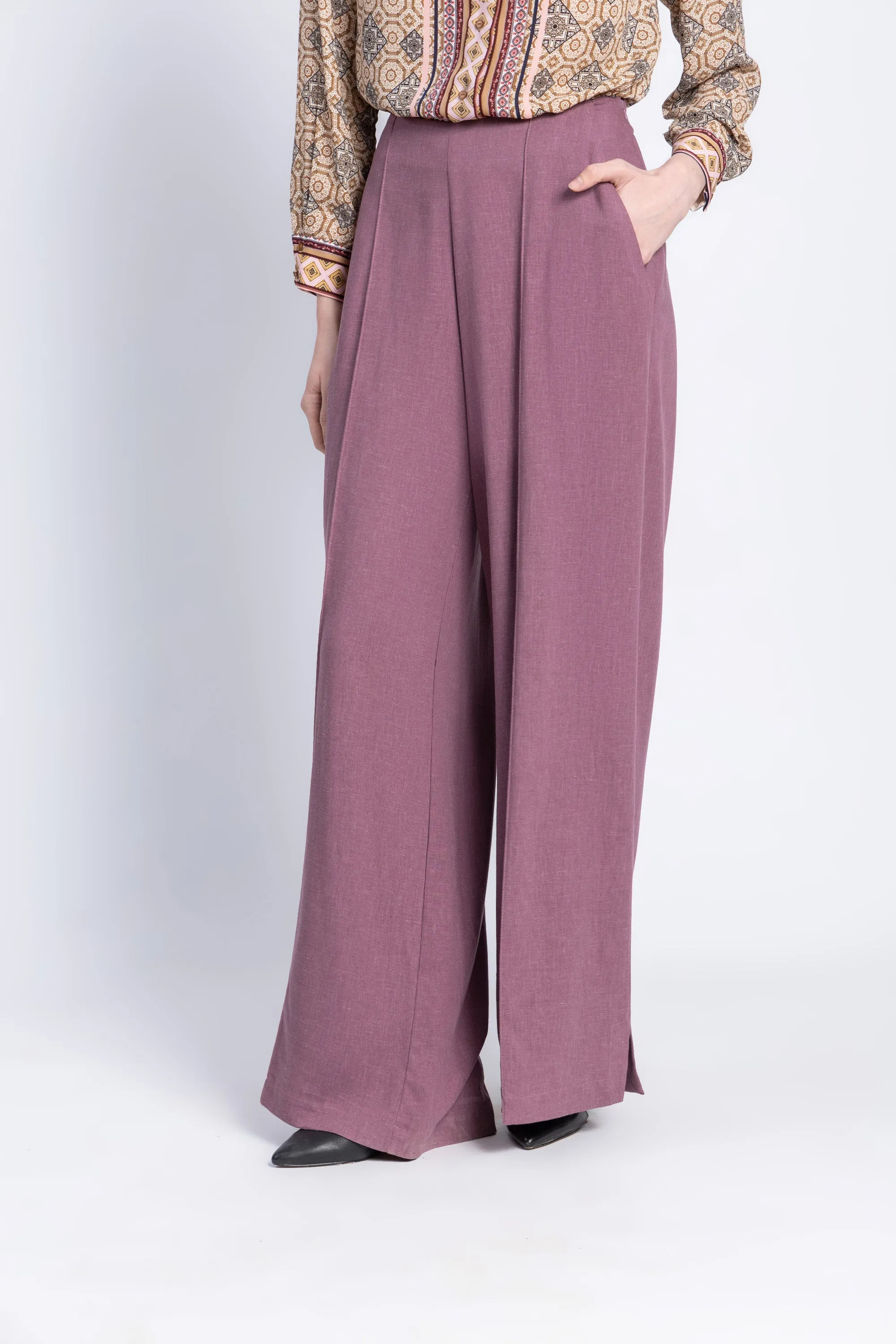 wide leg cotton linen pants