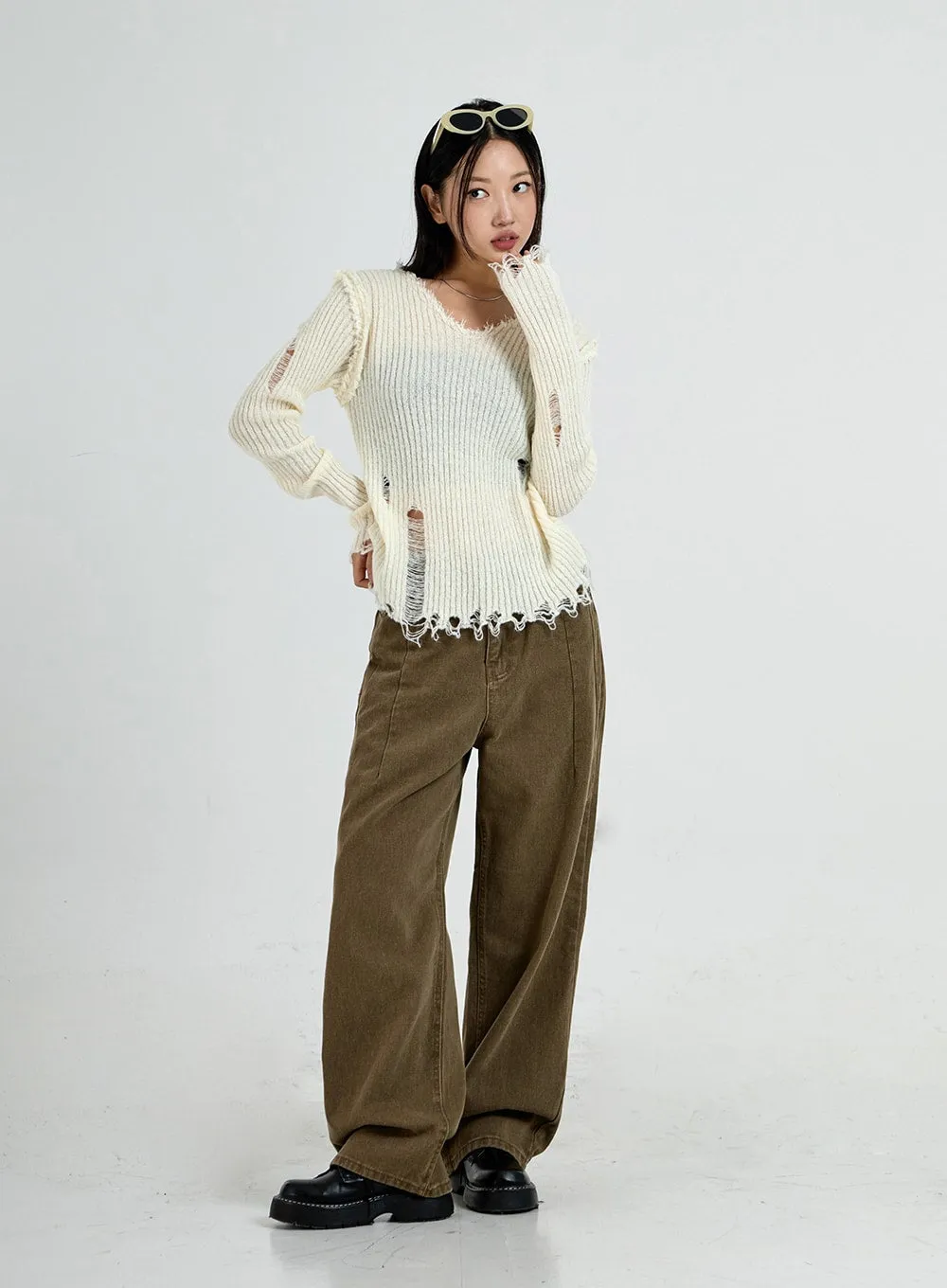 Wide Leg Cotton Pants Unisex CO13