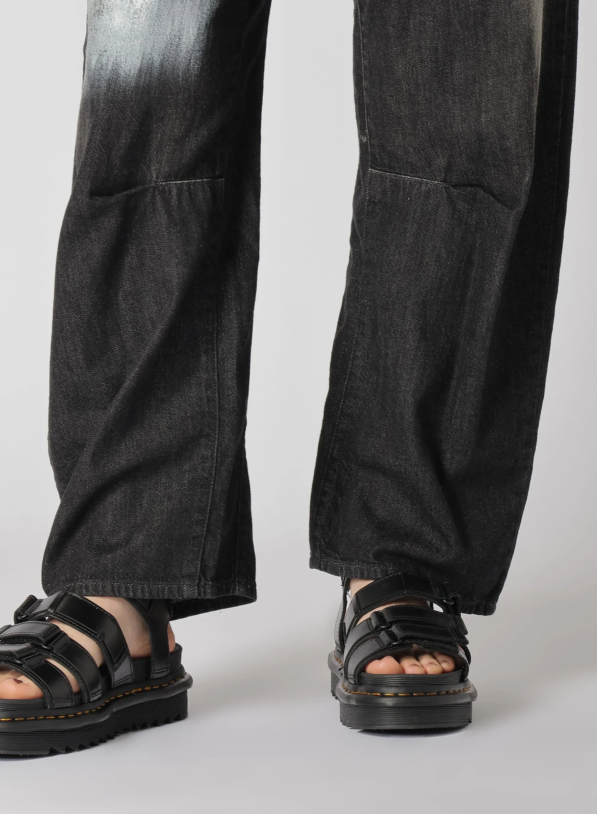 WIDE LEG GUSSETED DENIM PANTS