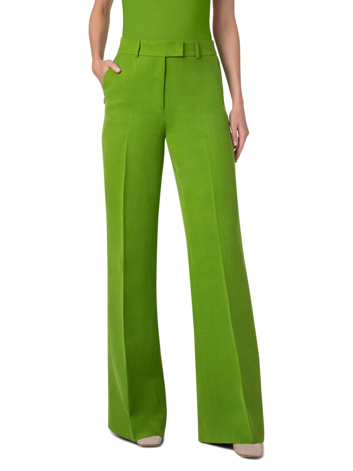 Wide Leg Pants in Shantung Silk