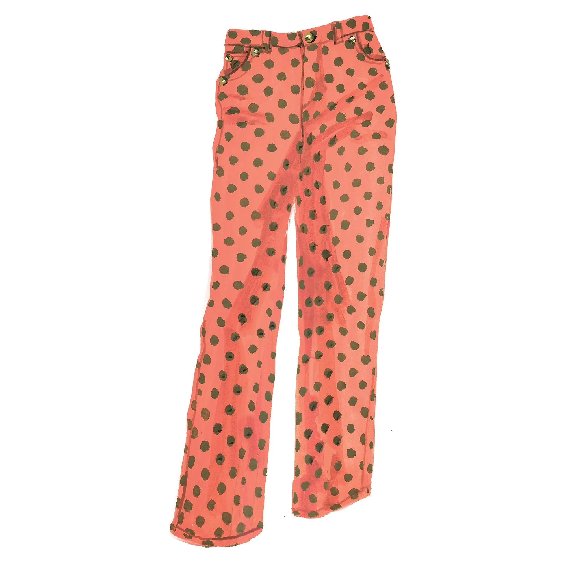 Wide Leg Polka Dot Jeans