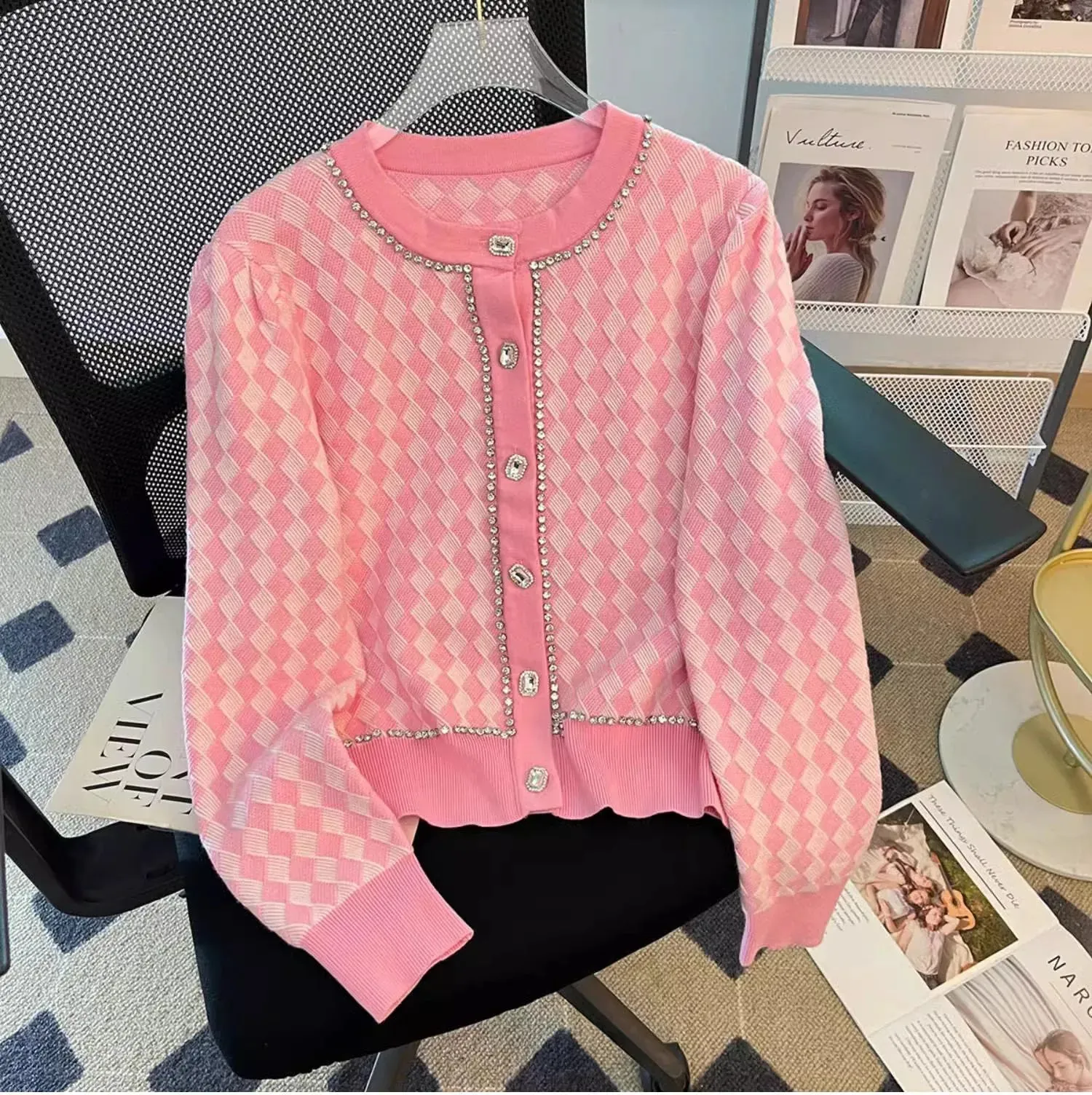 Women Spring Autumn Sweaters O-neck Stripe Knitted Cardigan Fashion Long Sleeve Casual Short Tops Korean Style New C-161