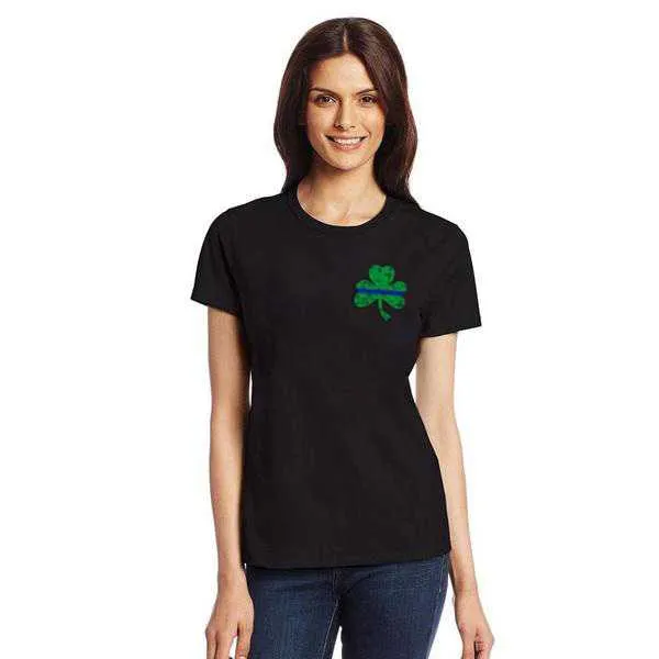 Women's Thin Blue Line St. Patrick's, Small Shamrock T-Shirt